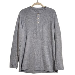 Faherty Heather Gray Long Sleeve Henley Medium Tall